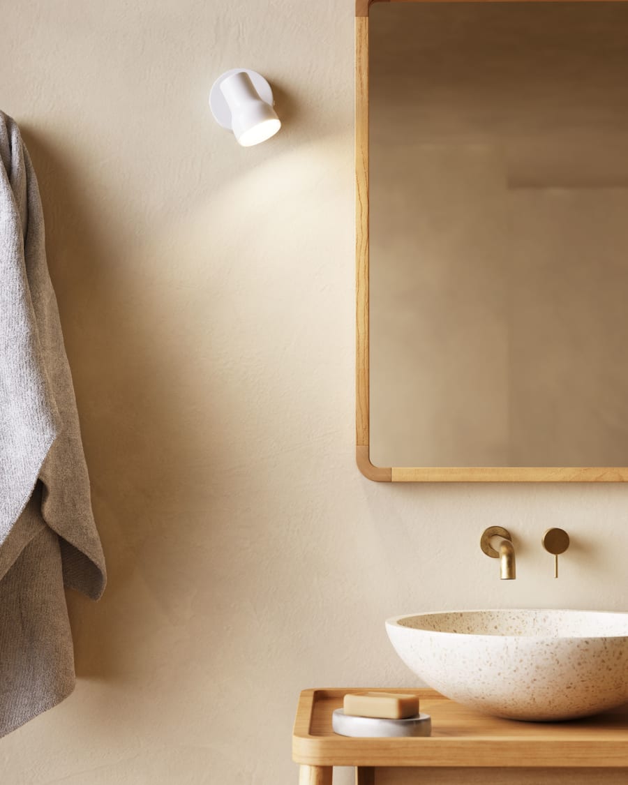 Armario con espejo de baño Plubia de madera maciza de teca 50 x 70 cm -  Kave Home. D0300006MM46