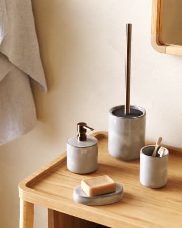 Chavela grey ceramic toilet brush
