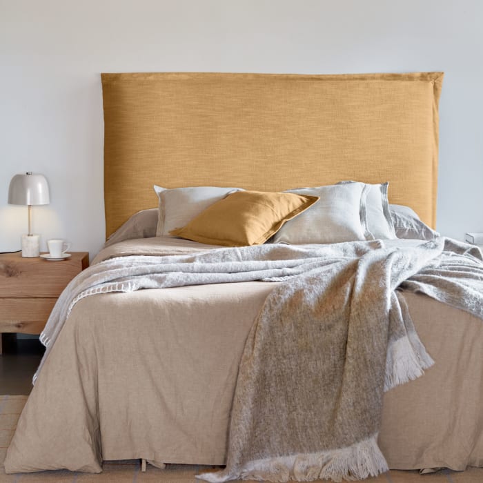 Cabecero desenfundable Tanit de lino beige para cama de 200 cm