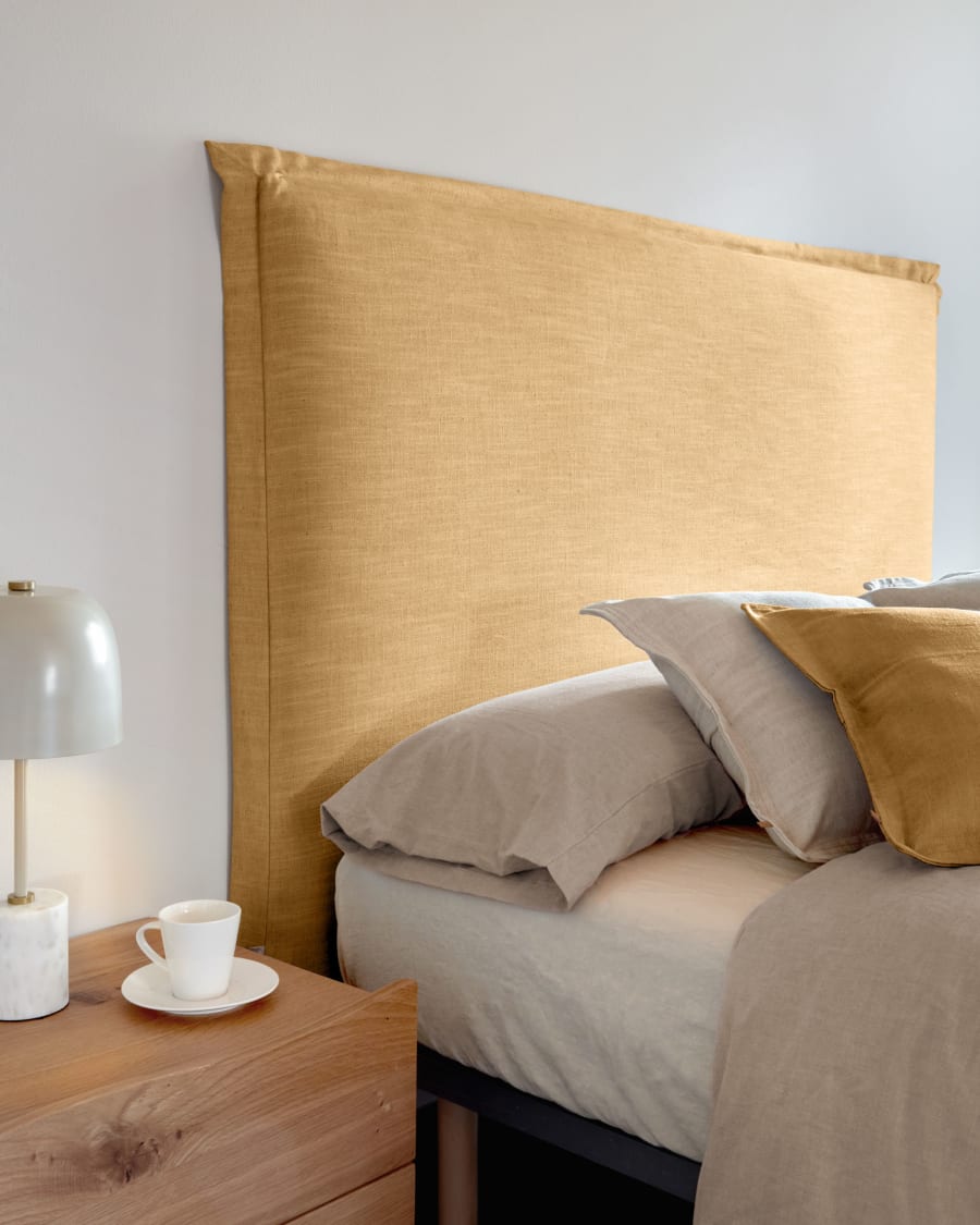 Cabecero desenfundable Tanit de lino beige para cama de 90 cm