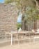 Mesa Cailin de madera maciza acacia y patas acero galvanizado blanco 160 x 90 cm FSC 100%