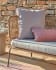 Dalila outdoor cushion cover in beige PET with terracotta border 60 x 60 cm