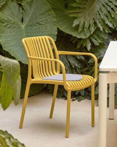 Isabellini stackable outdoor chair in yellow