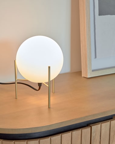 Seina table lamp in steel with brass finish
