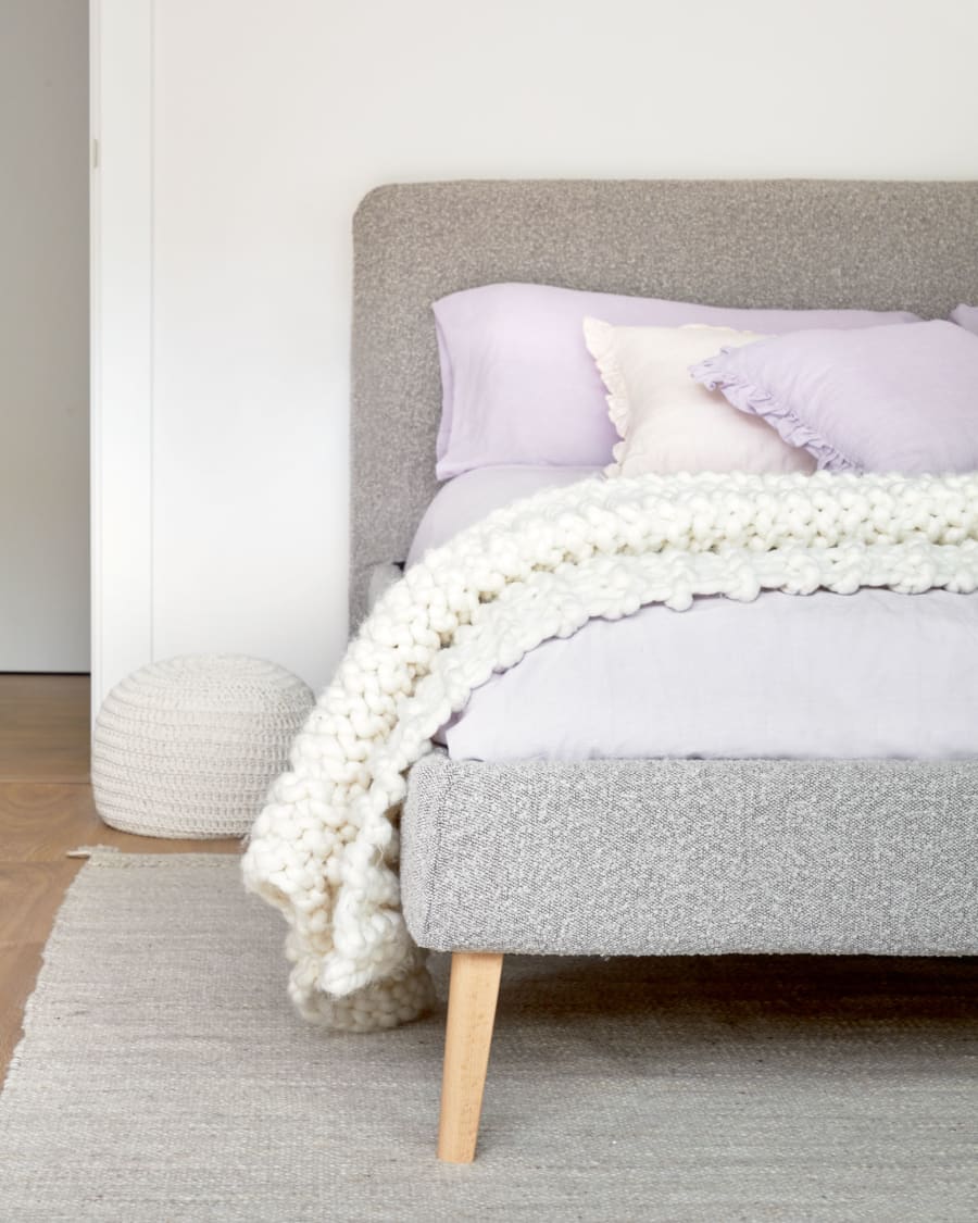Funda cama Dyla gris para colchón de 150 x 190 cm