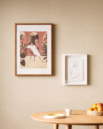 Πίνακας Mellea, γυναίκα με ποτήρι κρασί, ασπρόμαυρο, 30 x 40 εκ