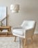Candela armchair in white fleece