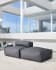 Square modular 100% outdoor sofa pouffe in dark grey with black aluminium, 101 x 101 cm