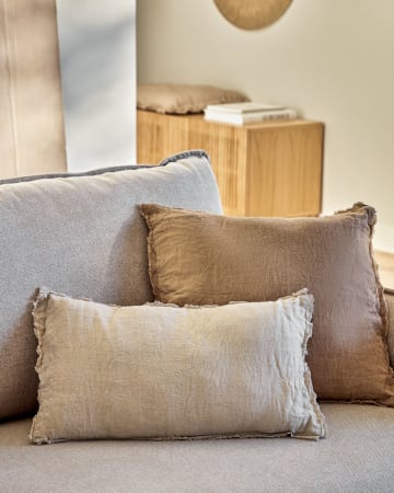 Draupadi cushion cover 100% linen in beige 30 x 50 cm