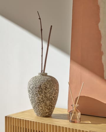 Jarrón grande Amaranta de cerámica gris 28 cm