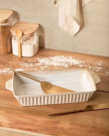 Fuente de horno Sheilyn de ceràmica beige 31 x 16 cm