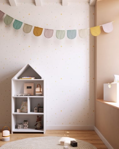 Miris wallpaper with turquoise and mustard spots and triangles 10 x 0.53 m FSC MIX Credit