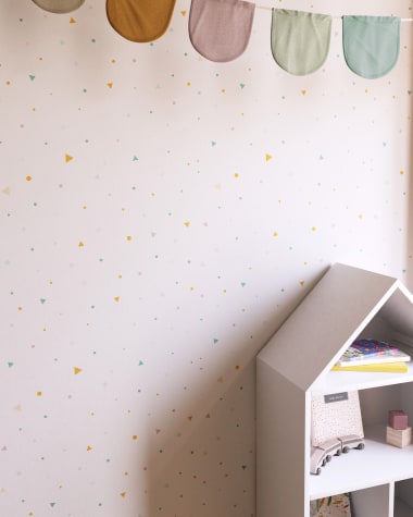 Miris wallpaper with turquoise and mustard spots and triangles 10 x 0.53 m FSC MIX Credit