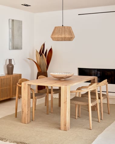 Tavolo alto Alaia in legno massello di acacia con finitura naturale 140 x  60 cm