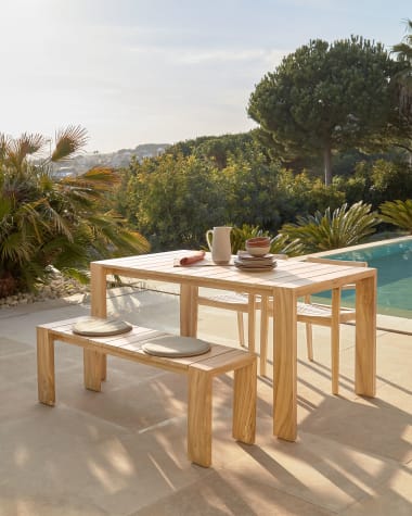 Stół ogrodowy Victoire z litego drewna tekowego 160 x 90 cm