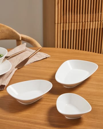 Pierina Set aus 3 Porzellanschalen in weiß