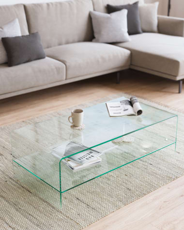 Mesa de centro Burano de cristal 110 x 55 cm