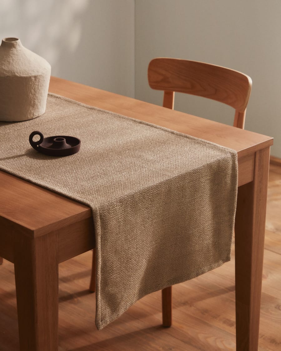 Tissina table runner, 100% beige lino, 50 x 160 cm | Kave Home®