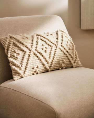 Fodera per cuscino Vianney 100% cotone beige 30 x 50 cm
