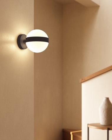 Anasol metal wall sconce with black finish