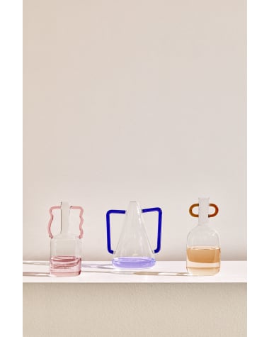 Yumalay Vase aus blauem und transparentem Glas 18,5 cm