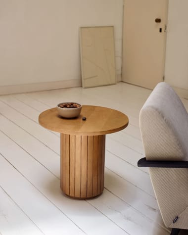 Tavolino rotondo Licia in legno massello di mango Ø 60 cm