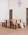 Alaia table made from solid acacia wood with natural finish 200 x 95 cm