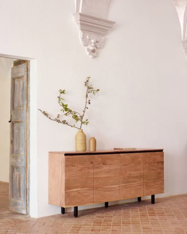Uxue dressoir van massief acaciahout met natuurlijke afwerking, 200 x 88 cm