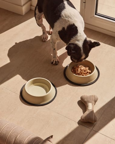 Set Dalitso piccolo di 2 ciotole per animali domestici in acciaio inox beige Ø 21 cm