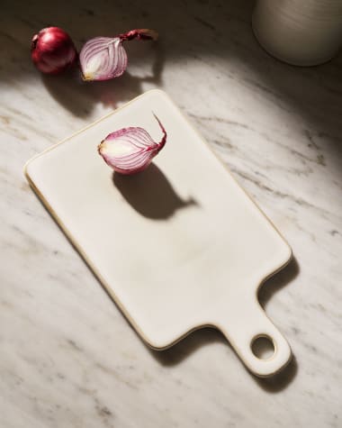 Portbou ceramic serving board in white