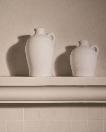 Palafrugell Vase aus Terrakotta weiß 30,5 cm