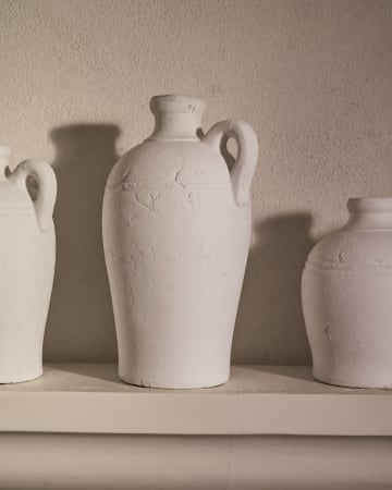 Jarrón Palafrugell de terracota blanco 36 cm
