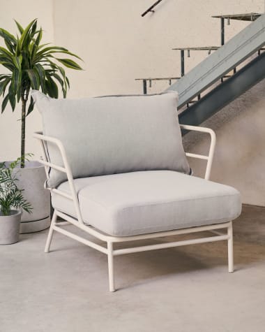 Fotel Mareluz z białej stali
