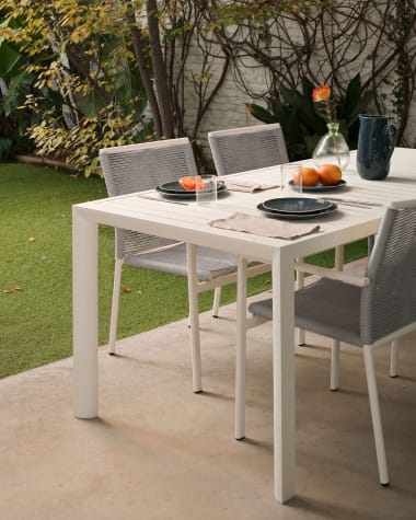 Gartentisch Culip aus Aluminium mit weißem Finish 180 x 90 cm