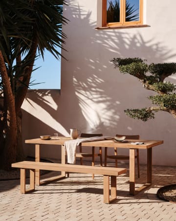 Stół Canadell 100% ogrodowy z litego drewna tekowego z recyklingu 180 x 90 cm