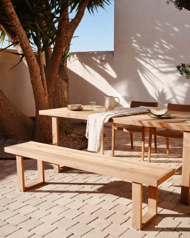 Canadell 100% outdoor solid recycled teak bench, 170 cm