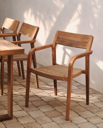 Krzesło Better lite drewno akacjowe i naturalna papierowa lina
