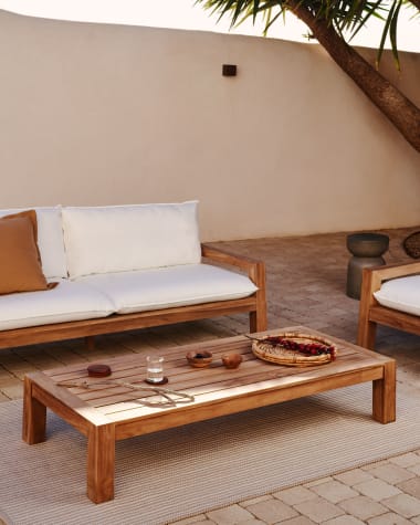 Forcanera coffee table in solid teak, 150 x 71 cm