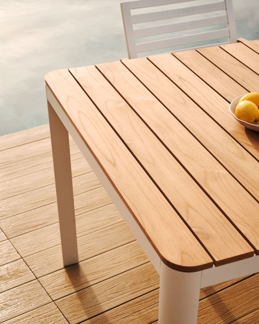 Table 100 % d'extérieur Bona bois de teck massif et aluminium