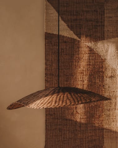 Bisbal Lampenschirm für Pendelleuchte aus Rattan mit natürlichem Finish Ø 80 cm