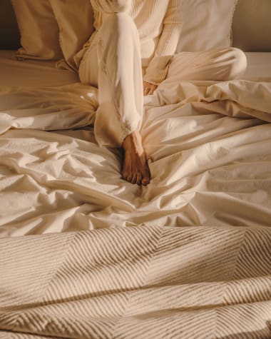 Ciurana Bettdeckenbezug 100% natürliche Baumwolle mit Spitze für Bett von 135/140 cm