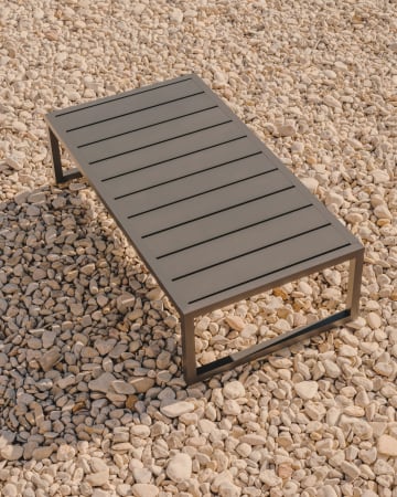 Table basse Comova 100 % pour extérieur en aluminium noir 60 x 114 cm