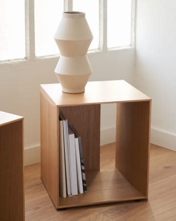 Litto small shelf module in oak veneer, 34 x 38 cm