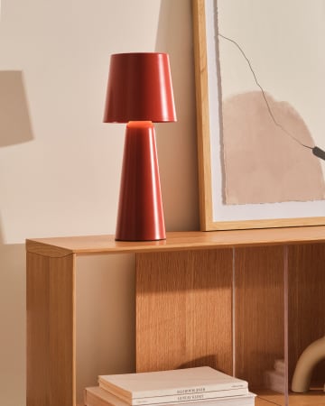 Arenys large table lamp with a red painted finish