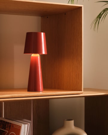Arenys small table light with a painted red finish