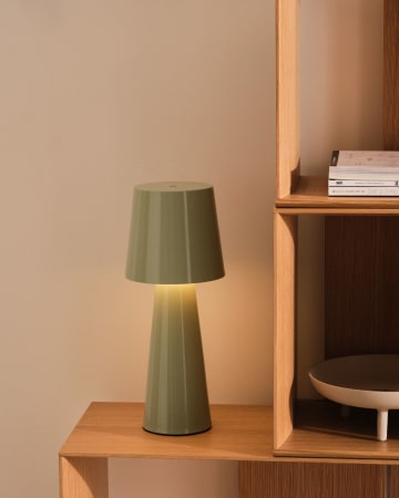 Arenys large table lamp with a turquoise painted finish