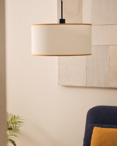 Klosz lampy sufitowej Binisalem biało-musztardowy Ø 40 cm
