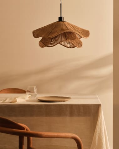 Pantalla para lámpara de techo Pontos in iuta con finitura naturale Ø 50 cm