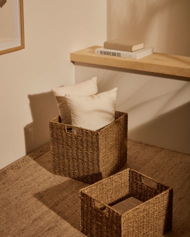 Tossa natural fiber folding box, 32 x 33 cm