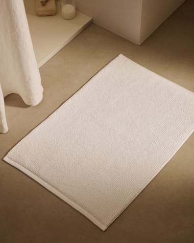 Alfombra de baño Yeni 100% algodón blanco 50 x 70 cm